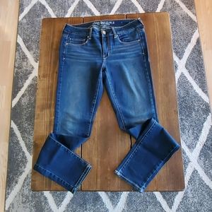Womens American Eagle Skinny Jeans Blue 8 Long